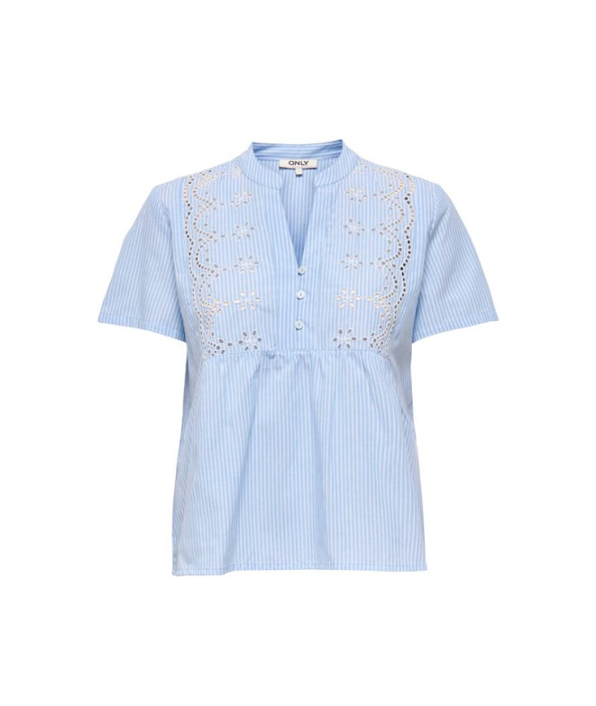 Camiseta Only Onlskano Ss Emb Serenity Mujer