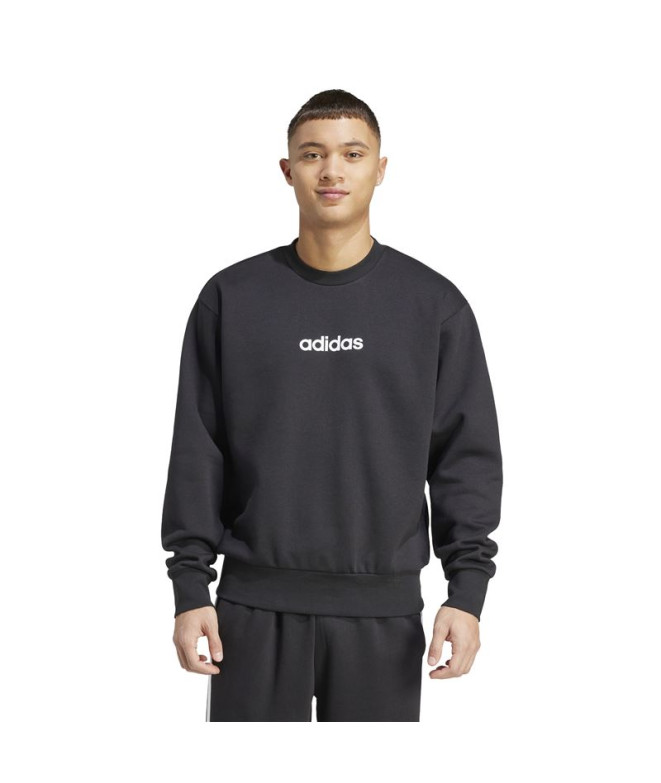 Sudadera adidas Linear Fleece Hombre Negro/Blanco