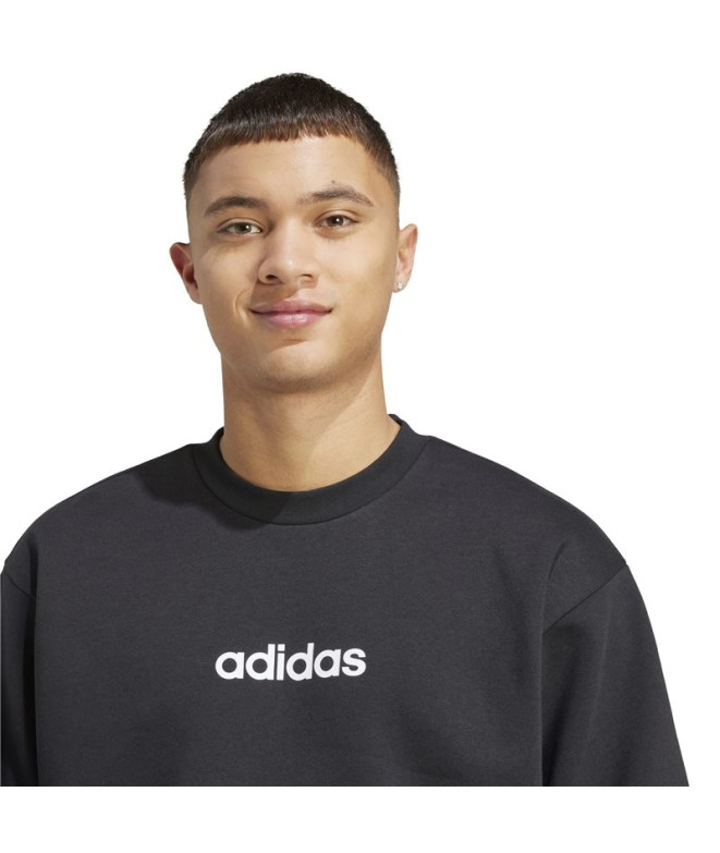 Moletom adidas Linear Fleece Homem Preto/Branco