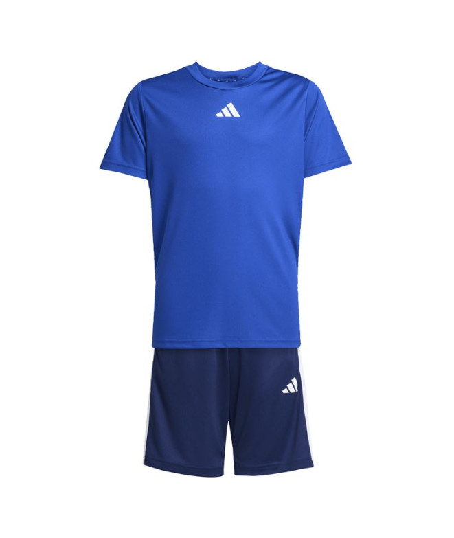 Conjunto de Fitness adidas Tr-Es 3Bandas Set Infantil Azul/Branco