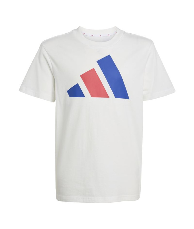 T-shirt adidas Big Logo 160 Enfant Blanc/Bleu