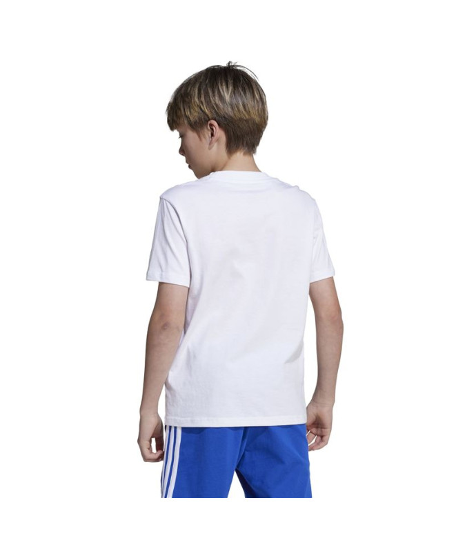 Camiseta adidas Big Logo 160 Infantil Branco/Azul