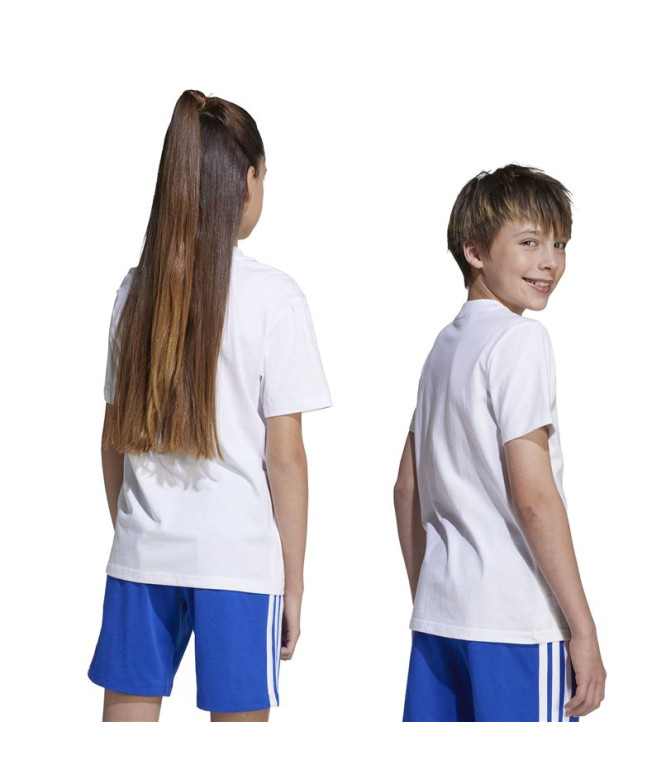 Camiseta adidas Big Logo 160 Infantil Branco/Azul