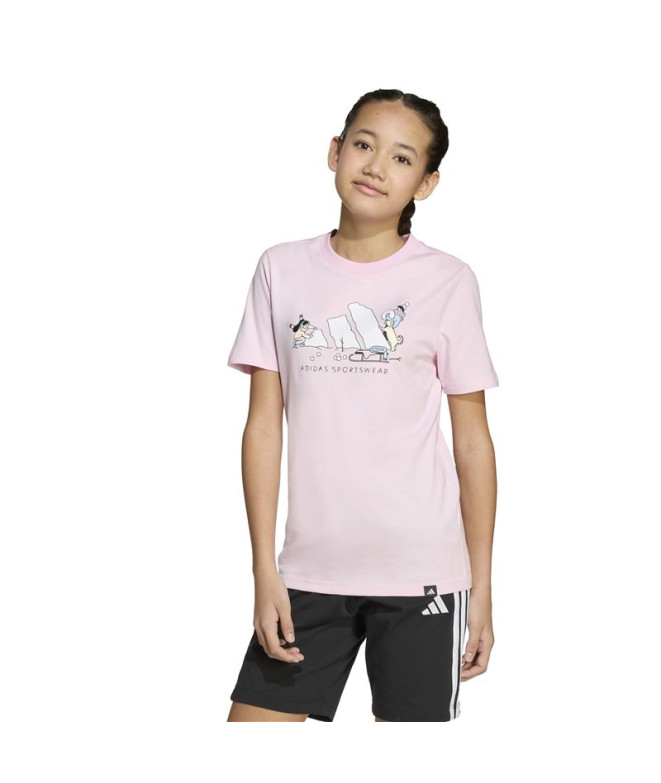 Camiseta adidas Sports Infantil Rosa