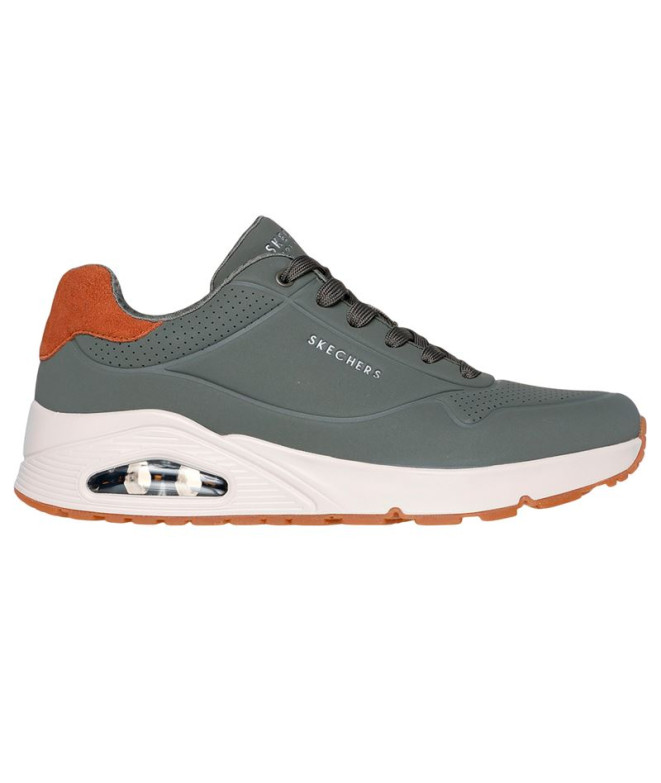 Sapatilhas Skechers Uno Homem Verde Escuro/Cinza