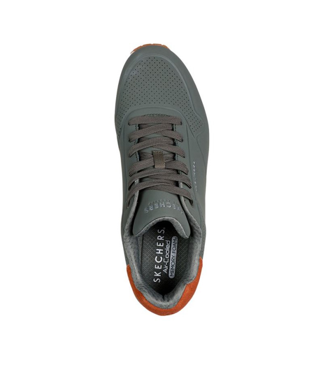 Sapatilhas Skechers Uno Homem Verde Escuro/Cinza