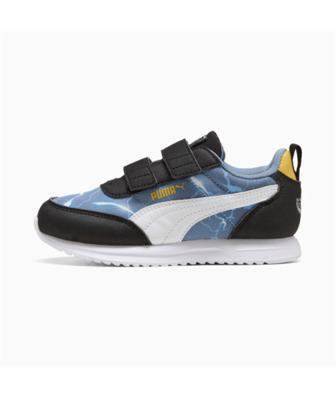 Sapatilhas Puma R78 Lightwind H Infantil Cool Azul/Branco/ Amarelo