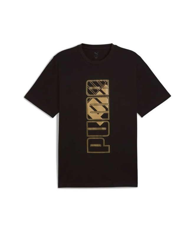 Camiseta Puma Maximal Metallic Relaxed Tee Homem Preto