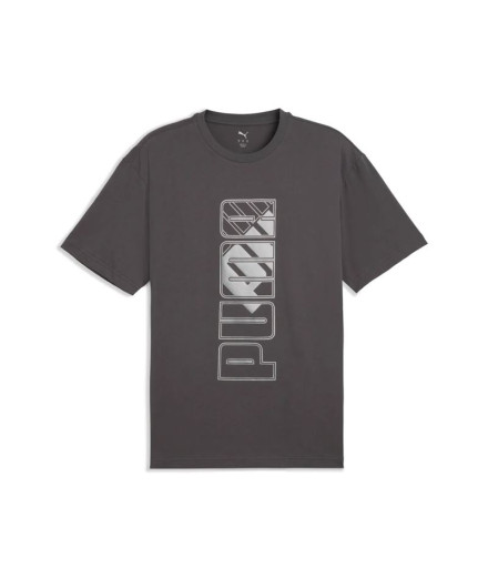 Camiseta Puma Maximal Metallic Relaxed Homem Cinza Escuro Camiseta Puma Maximal Metallic Relaxed Homem Cinza Escuro