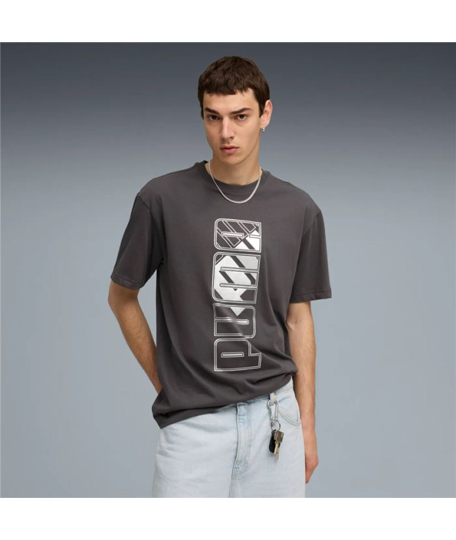 Camiseta Puma Maximal Metallic Relaxed Homem...