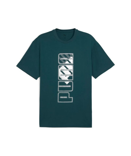 Camiseta Puma Maximal Metallic Relaxd Homem Verde Terrain Camiseta Puma Maximal Metallic Relaxd Homem Verde Terrain