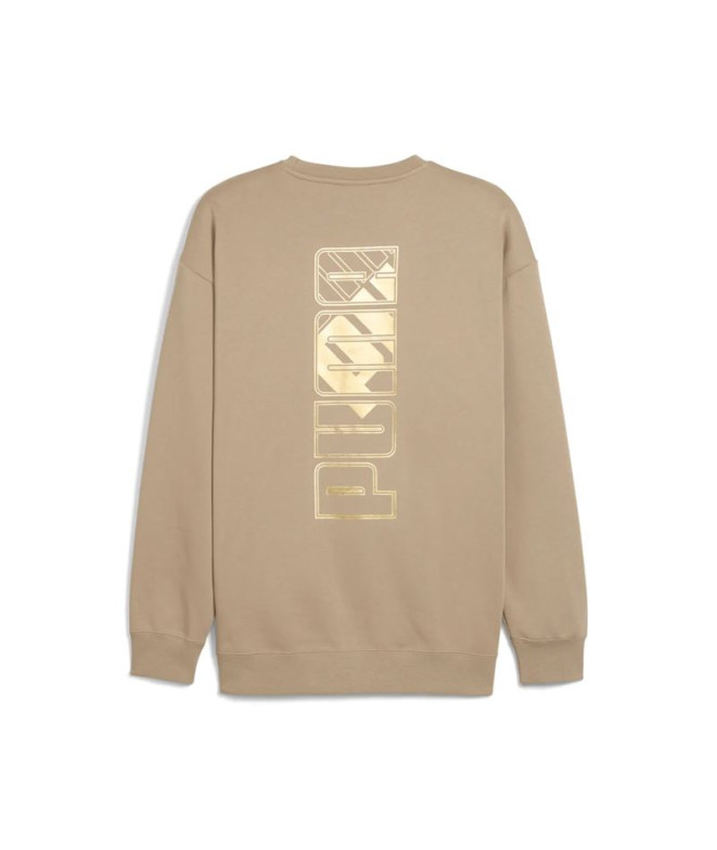 Moletom Puma Maximal Metallic Relaxed Homem Marrom