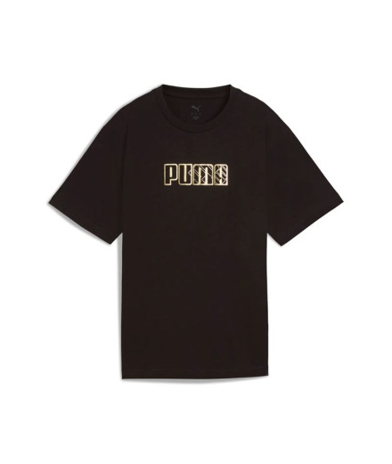 Camiseta Puma Maximal Metallic Relaxed Mulher Preto