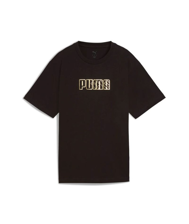Camiseta Puma Maximal Metallic Relaxed Mulher Preto