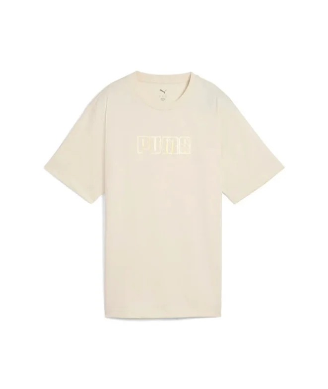 Camiseta Puma Maximal Metallic Relaxed Mujer Beige