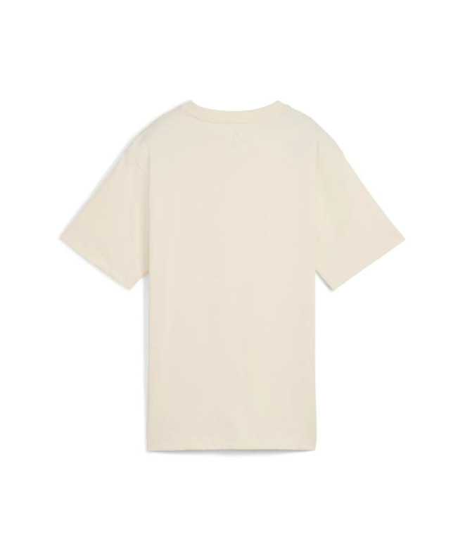 Camiseta Puma Maximal Metallic Relaxed Mulher Bege