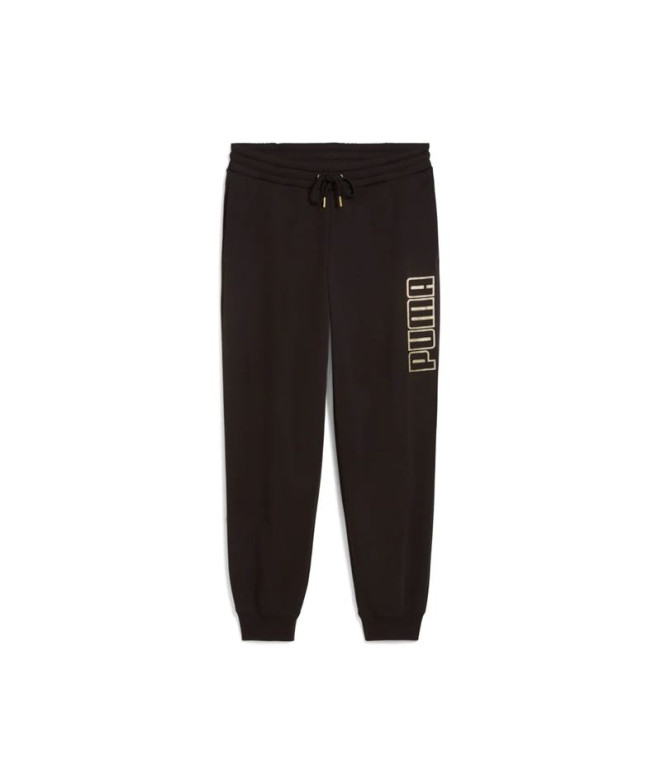 Calça Puma Maximal Metallic Sweatpants Mulher Preto