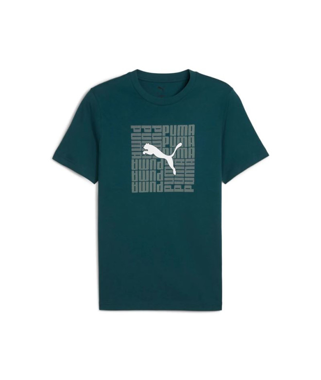 T-shirt Puma Graphic Box Green Terrain Homme