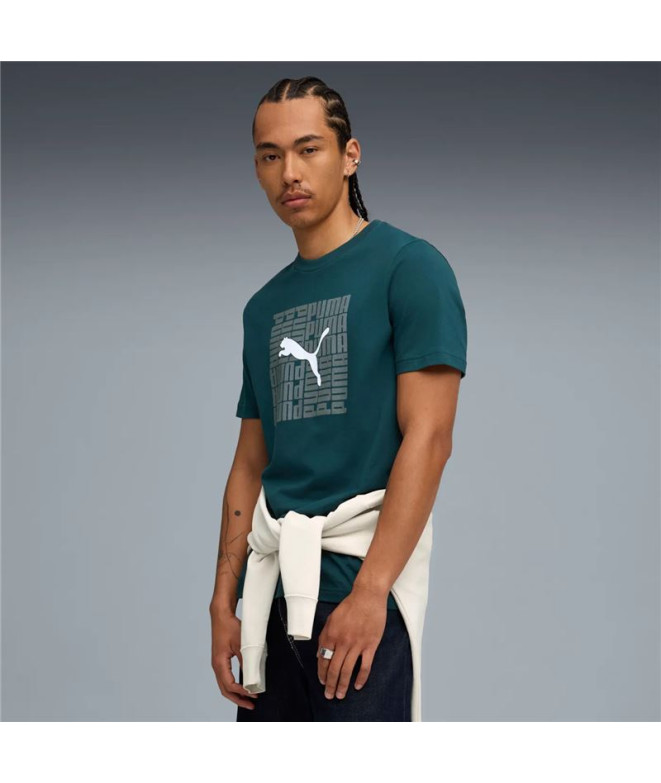 Camiseta Puma Graphic Box Green Terrain Hombre