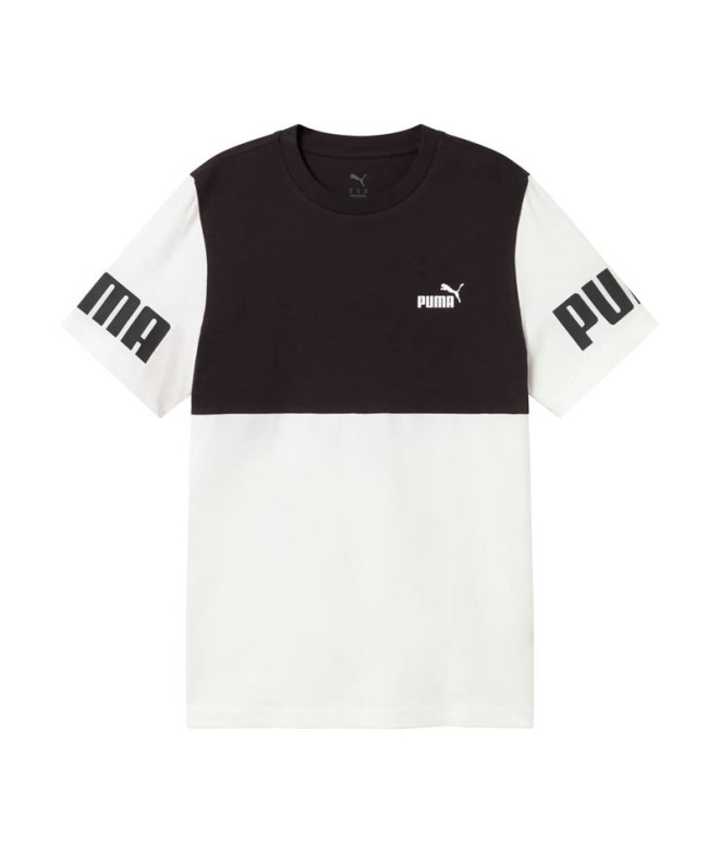 T-shirt Puma Power Colorblock Tee Homme Blanc