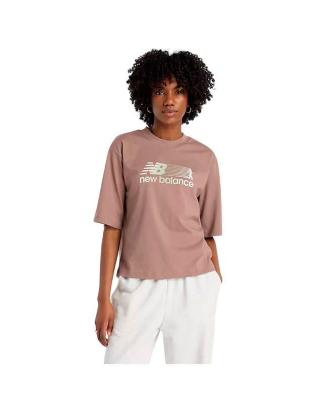 Camiseta New Balance Gradient Runner Brown Mujer