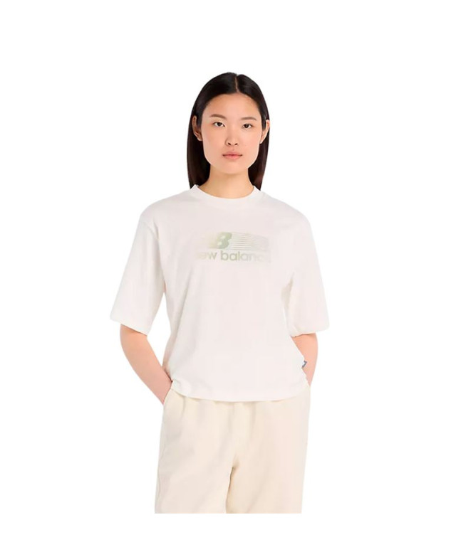 Camiseta New Balance Gradient Runner White Mujer