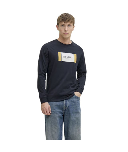 Camiseta Jack and Jones Jjhayato Ls Crew Homem Sky Captain