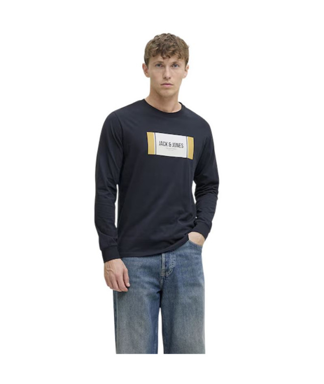 Camiseta Jack and Jones Jjhayato Ls Crew Homem Sky Captain