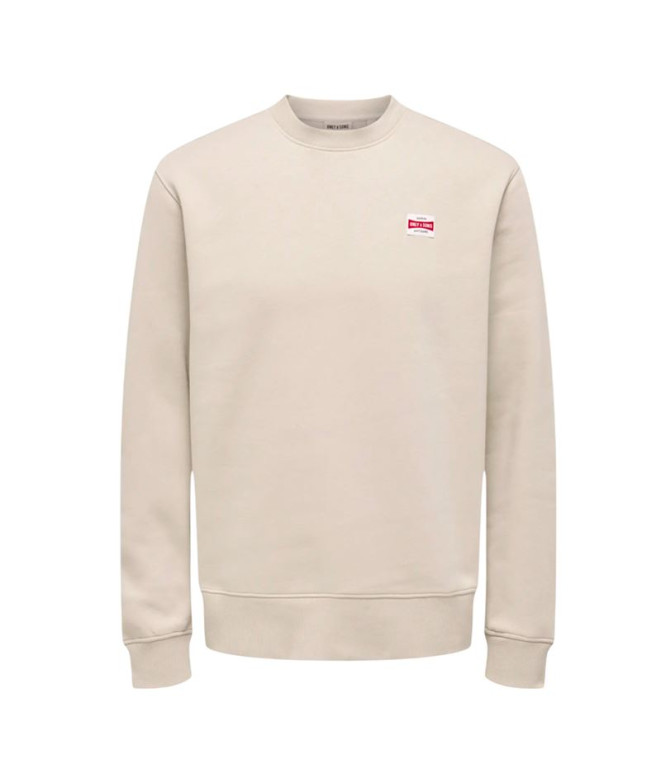 Sudadera Only & Sons Onsdawson Reg Crew Vd Hombre Silver Lining