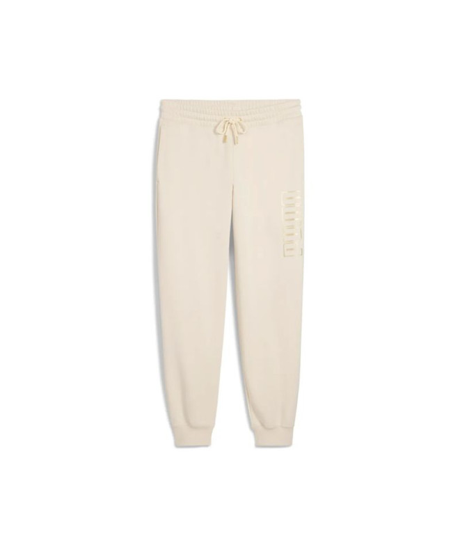 Calça Puma Maximal Metallic Com Mulher Bege