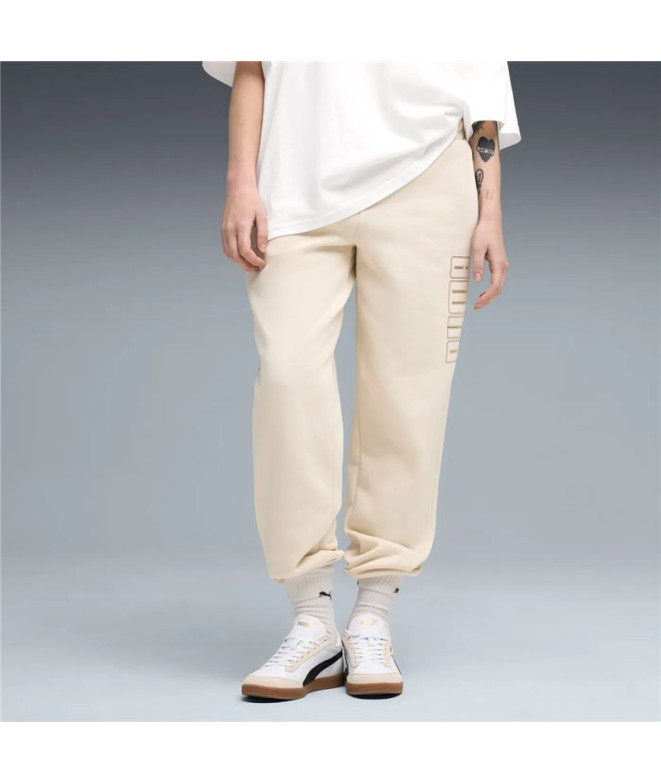 Pantalón Puma Maximal Metallic Com Mujer Beige