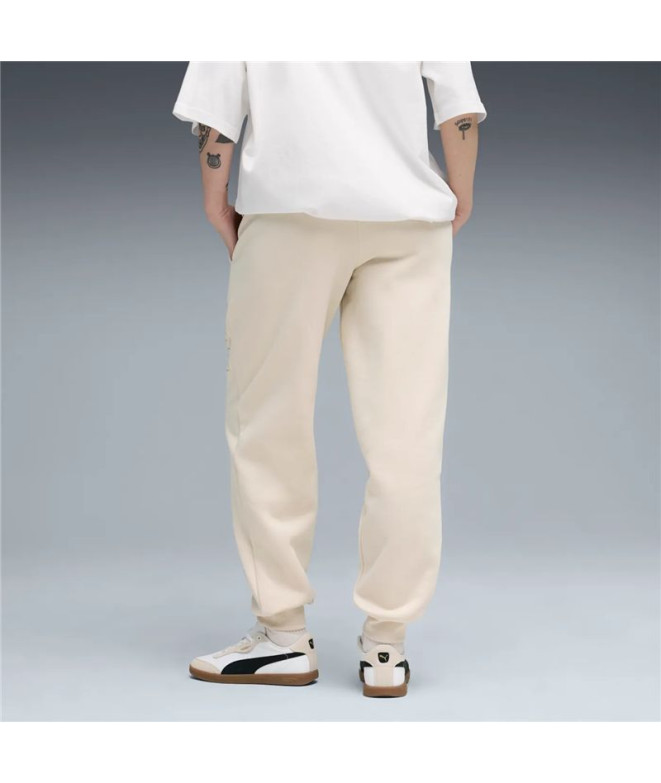 Calça Puma Maximal Metallic Com Mulher Bege