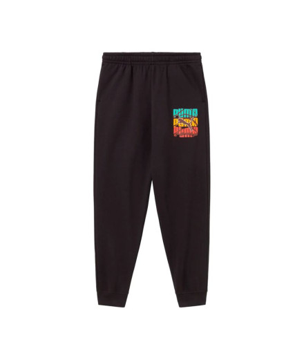 Pantalon Puma Graphic Logo Couleur Enfant Noir