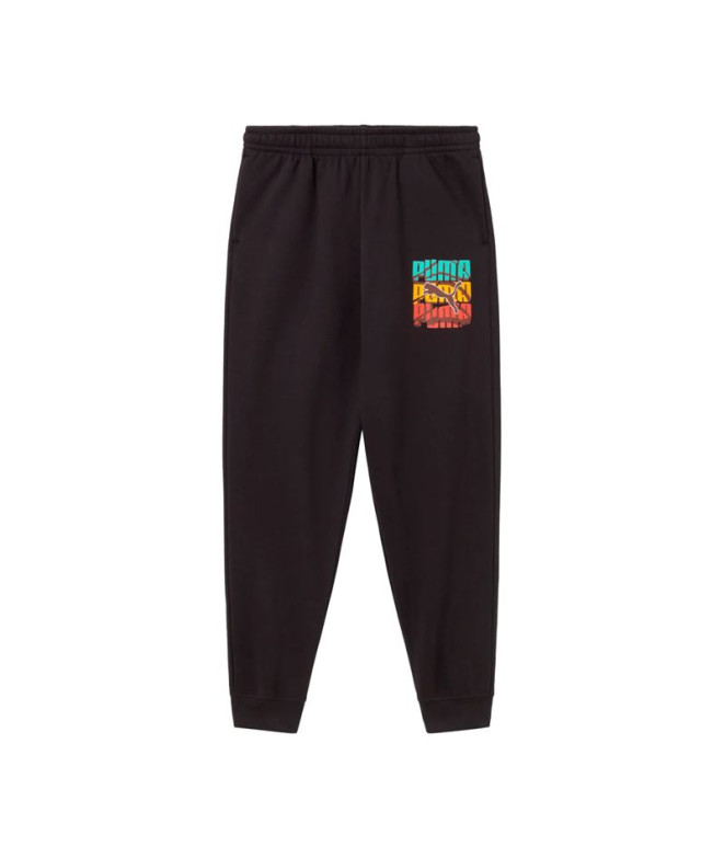 Calça Puma Graphic Logo Cor da Infantil Preto
