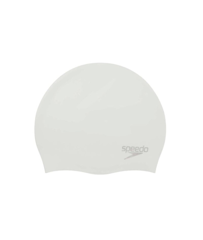 Gorro de Natación Speedo Plain Moulded Silicone Cap Blanco/Plata