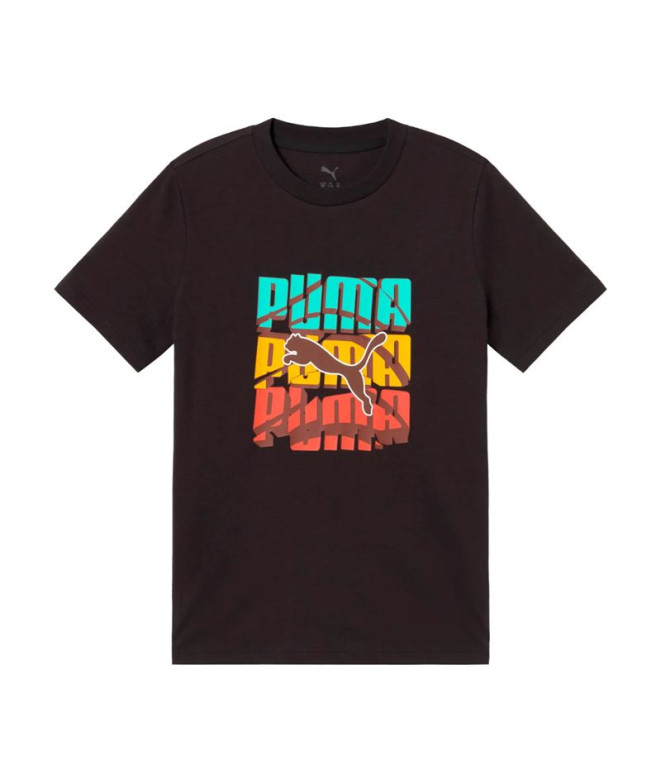 Camiseta Puma Graphic Logo Cor Infantil Preto