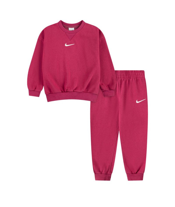 Ensemble Nike Essential Fleece Crew Set Enfant Rose