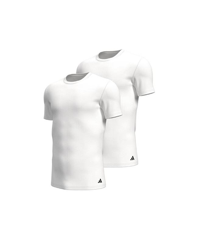 Camiseta Adidas Ss Crew 2P Active Flex Cotton Hombre Blanco