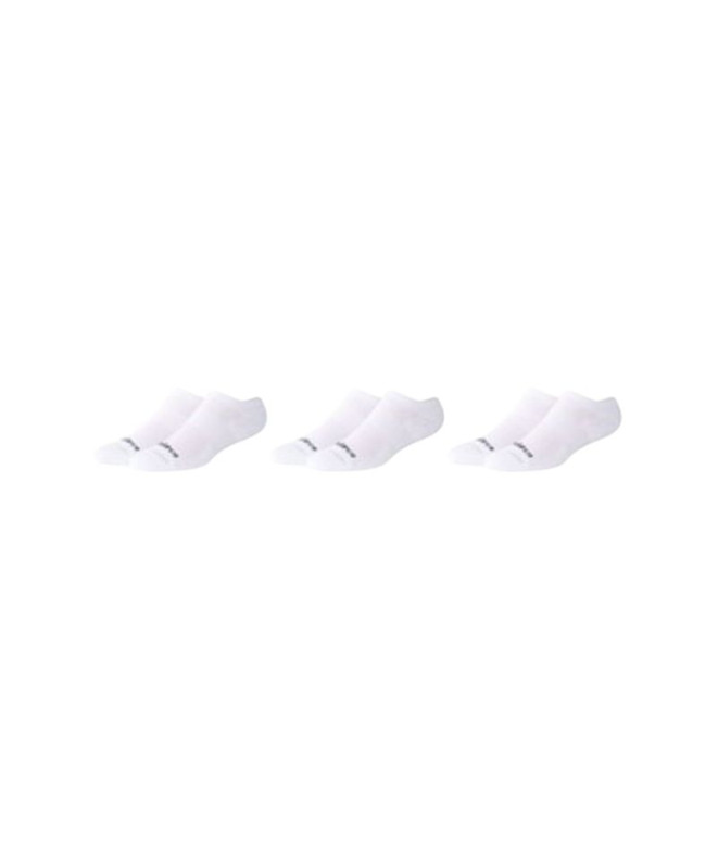 Meias New Balance Juventude Essenciais Diários Sem Mostrar 3 Pack Branco