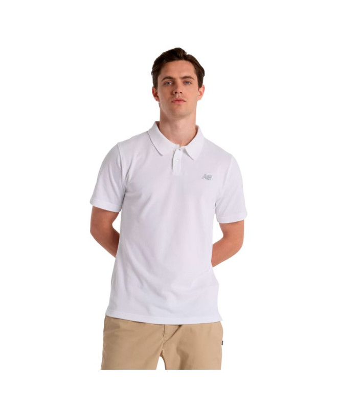 Polo New Balance Algodão Pique Homem Branco Wt