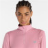 Moletom Casual New Balance Sport Essentials Space Dye Quarter Zip Mulher Rosa