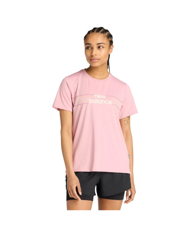 Camiseta New Balance Linear Performance Mulher Rosa