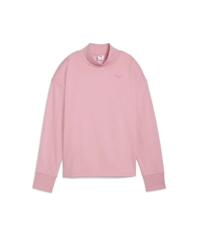 Moletom Puma Her Relaxed Crew Fl, Poised Pink, Mulher