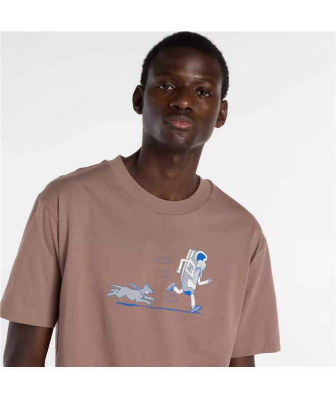 Camiseta New Balance Newbie Chase Brown Homem