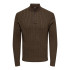 Sudadera Only & Sons Onsloui Reg 12 Cabel Half Zip Knit Hombre Coffee Bean Melange