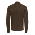 Sudadera Only & Sons Onsloui Reg 12 Cabel Half Zip Knit Hombre Coffee Bean Melange