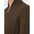 Sudadera Only & Sons Onsloui Reg 12 Cabel Half Zip Knit Hombre Coffee Bean Melange