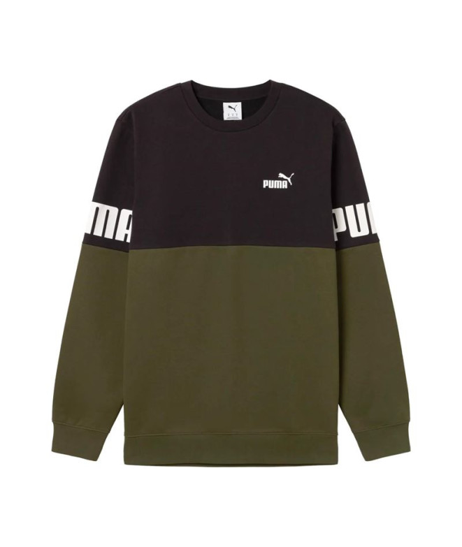 Sudadera Puma Power Colorbloc Hombre Dark Olive