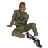 Conjunto adidas Lk Camo Fl Set Infantil Verde Oscuro