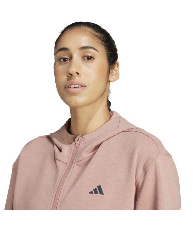 Sweat de Fitness adidas D4T Fz Hoodie Femme Rose